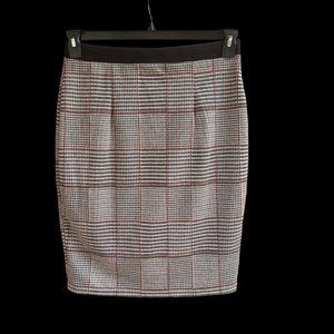 Forever 21 Pencil Straight Skirt Elastic Flex Waistband Goose Foot Print Size 0X